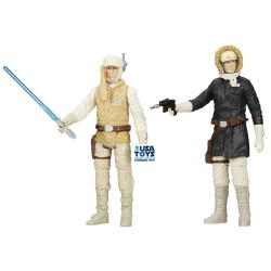 B0129 LUKE SKYWALKER - HAN SOLO 2Pack Action Figure 10cm 3" 3/4 Star Wars TESB Hasbro