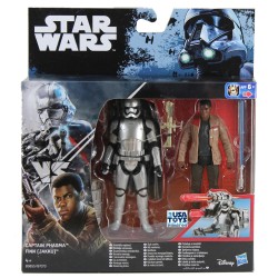 B9855 CAPTAIN PHASMA - FINN JAKKU 2Pack Action Figure 10cm 3" 3/4 Star Wars TFA Hasbro