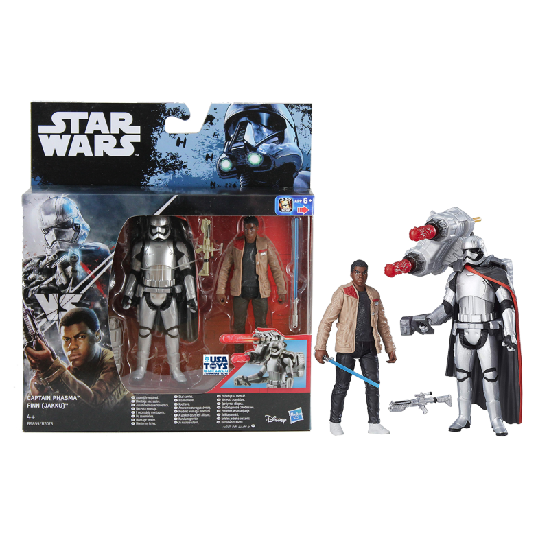 B9855 CAPTAIN PHASMA - FINN JAKKU 2Pack Action Figure 10cm 3" 3/4 Star Wars TFA Hasbro