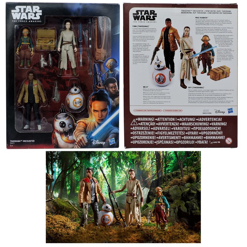 B6815 TAKODANA ENCOUNTER Finn Rey BB-8 Maz Kanata 4Pack Action Figure 10cm 3" 3/4 Star Wars TFA Hasbro